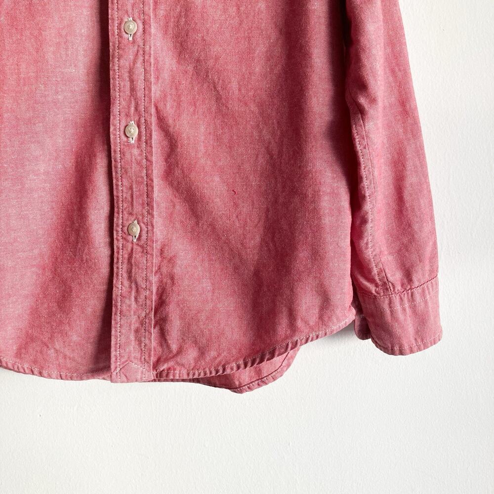 Ralph Lauren Boys 6 Button Down Shirt Long Sleeve Red Embroidered Logo - Picture 5 of 6